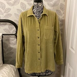 L.L. Bean women’s moss green corduroy shirt jacket